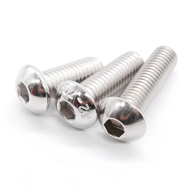 Stainless Steel Screw Button Round Pan Head Screws Bolt Nut Washer Set Box Kit Hexagon Socket Screw