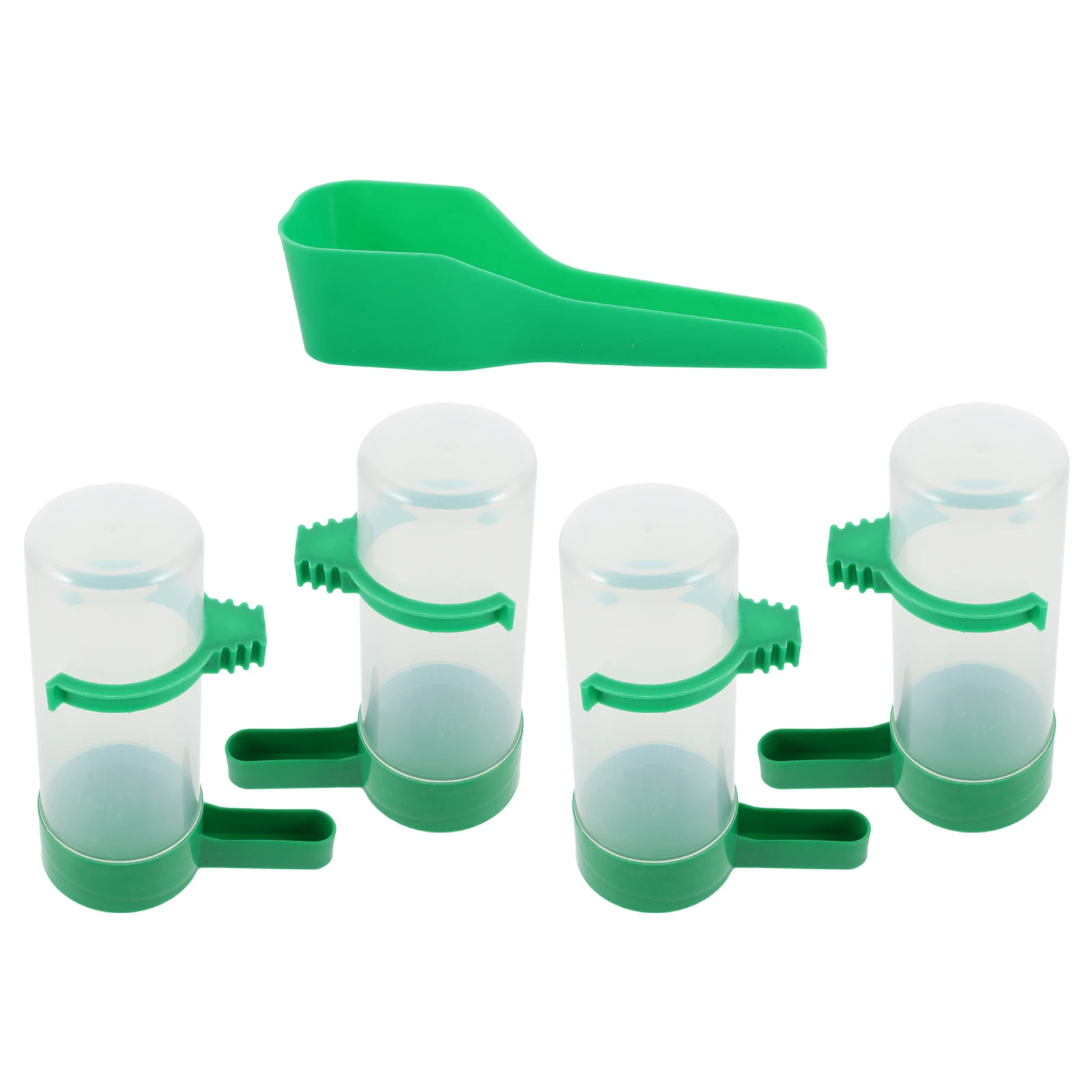 

1 set Automatic Bird Cage Waterer Feeder Machine Cup Bowl Plastic Hanging Drinking Device for Parakeet Parrot Small Large Cages