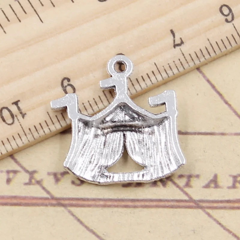 10pcs Charms Camping Travel Tent 22x24mm Tibetan Silver Color Pendants Antique Jewelry Making DIY Handmade Craft