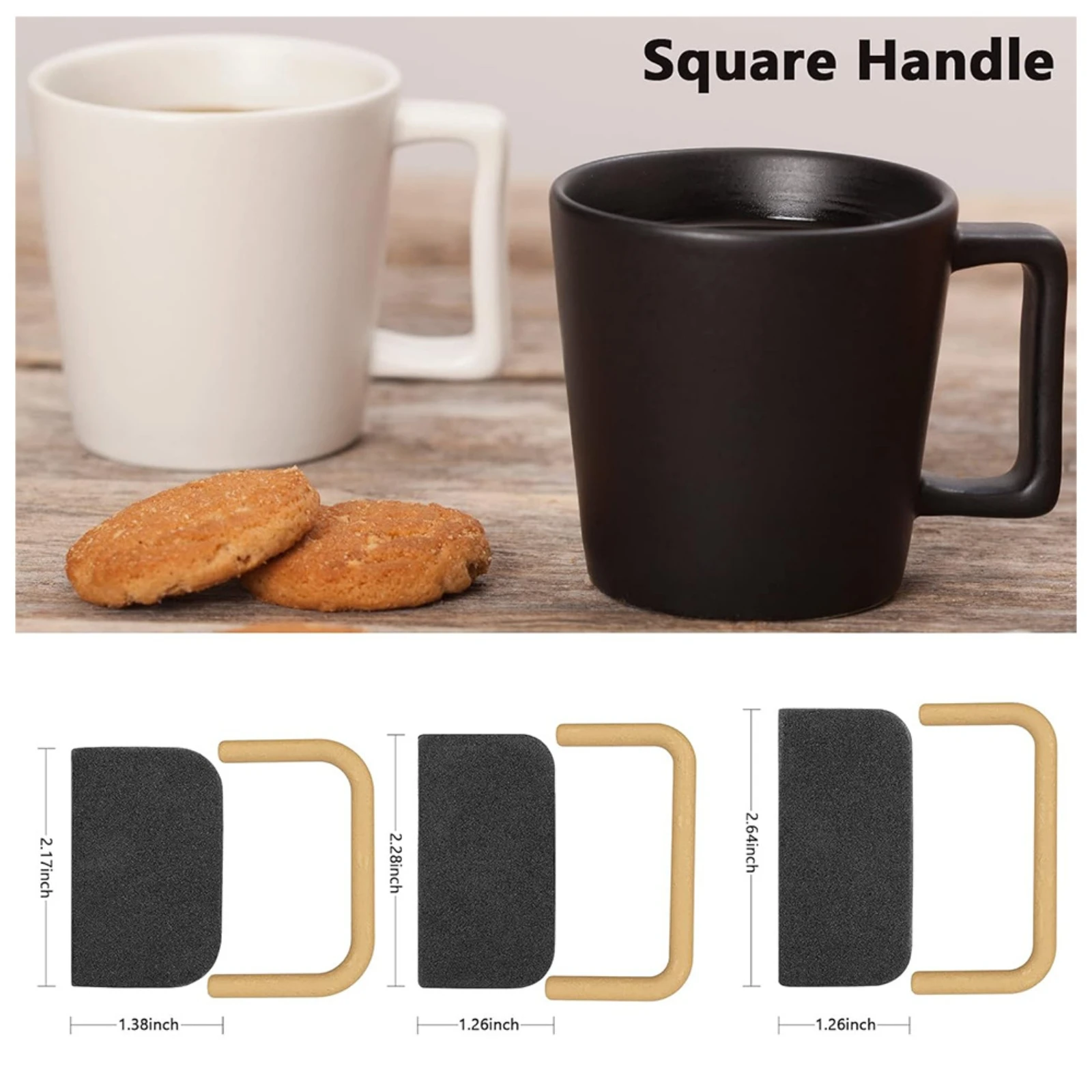 

12 Pieces Mug Handle Mold Reusable Ceramic Mug Handle Mold Craft Tool Tan Rim Compact Storage