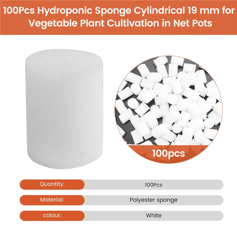 A11I 100 قطعة إسفنجة مائية أسطوانية 19 مللي متر لزراعة نباتات الخضروات في أواني الشبكة ، ملحقات نمو النباتات