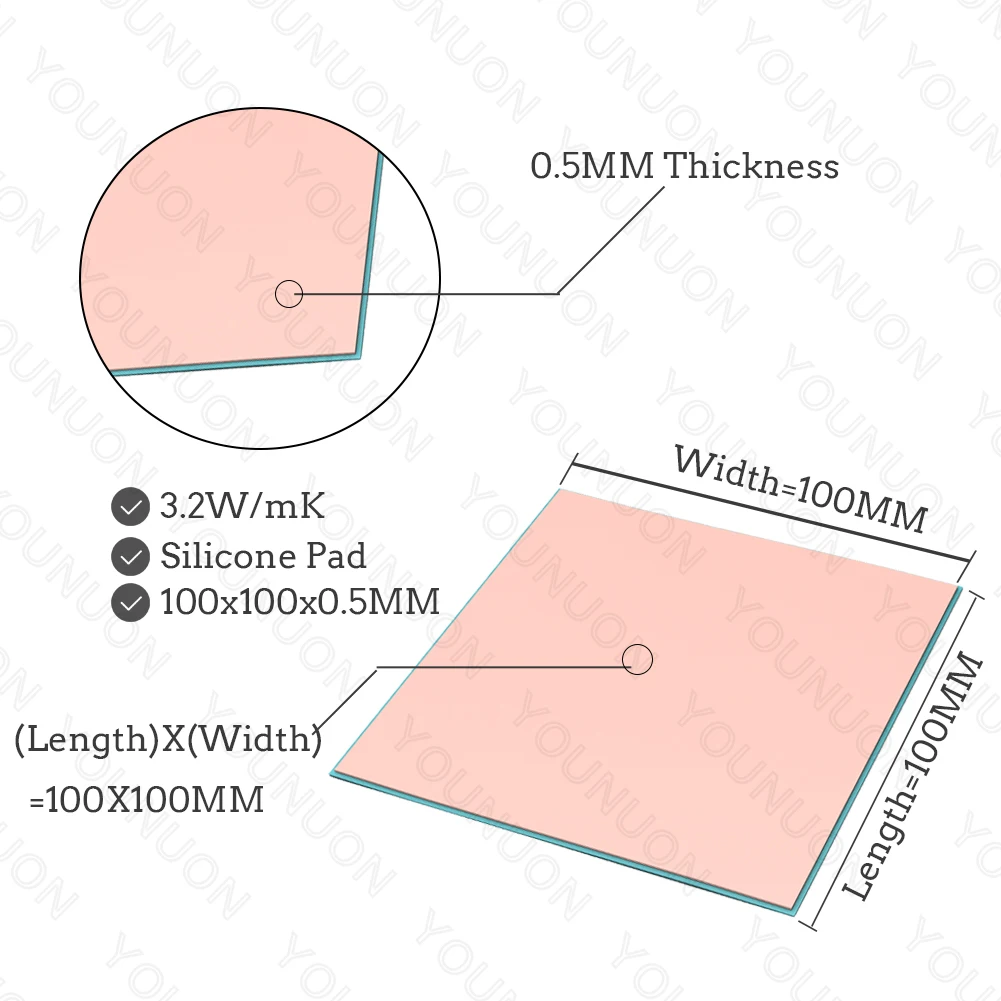 2PCS 100X0.5MM Pink