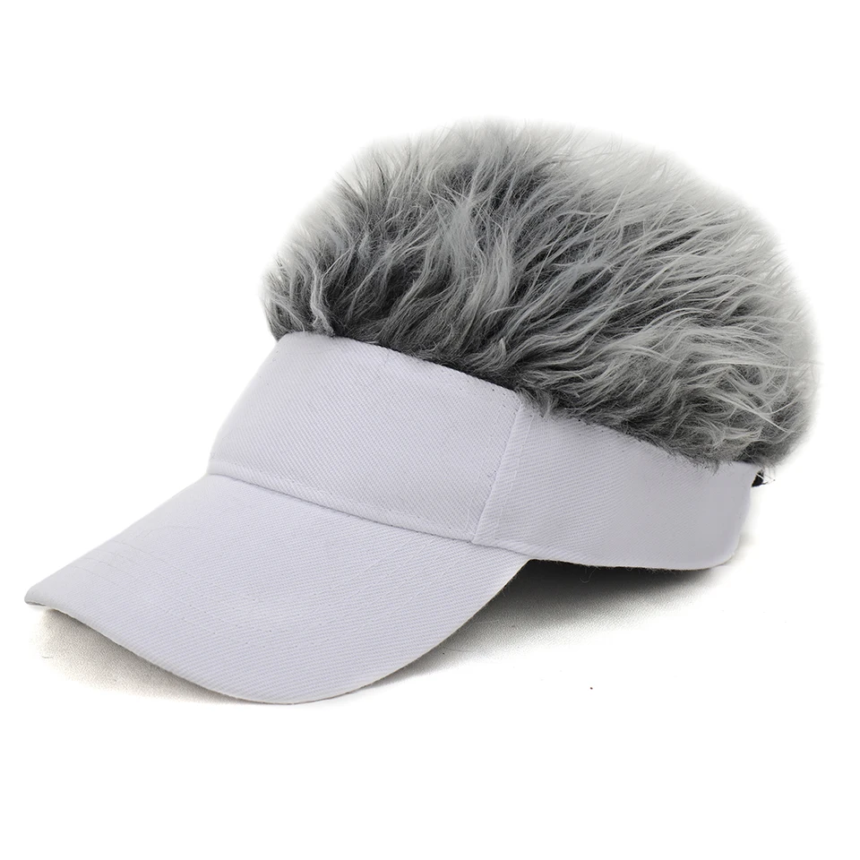 Gorra de béisbol de Golf con pelos con pinchos para hombre y mujer, gorro con visera para el sol, peluquín divertido, informal, conciso, ajustable