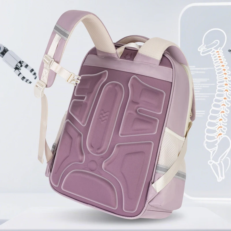 Ransel Sekolah Anak yang Dapat Disesuaikan untuk Anak Laki-laki Perempuan Desain Pertumbuhan Ergonomis Ringan Tas Buku Dasar Tahan Air