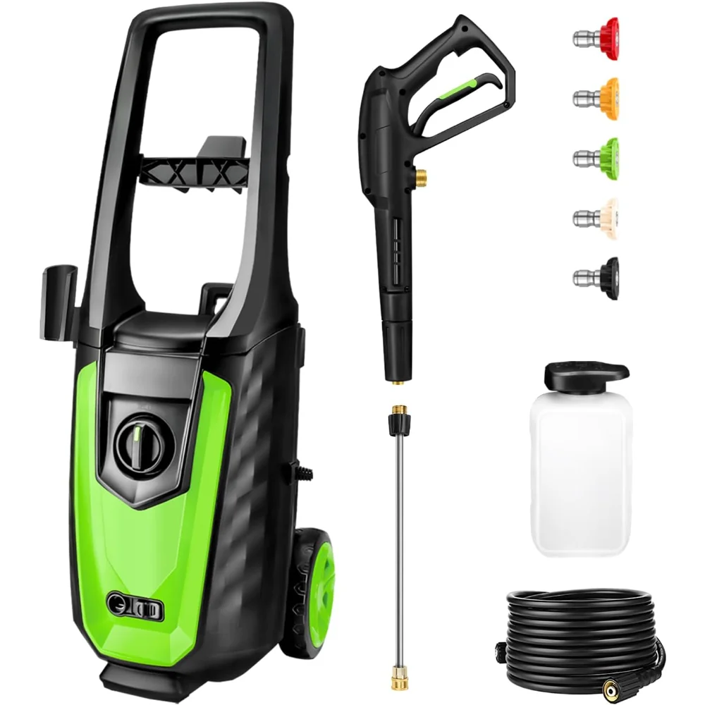 

Electric Pressure Washer - 4000 PSI Max 2.6 GPM High Power Washer with 25FT Hose, 19.4 Oz Soap Tank and 5 Quick Connect Nozzle