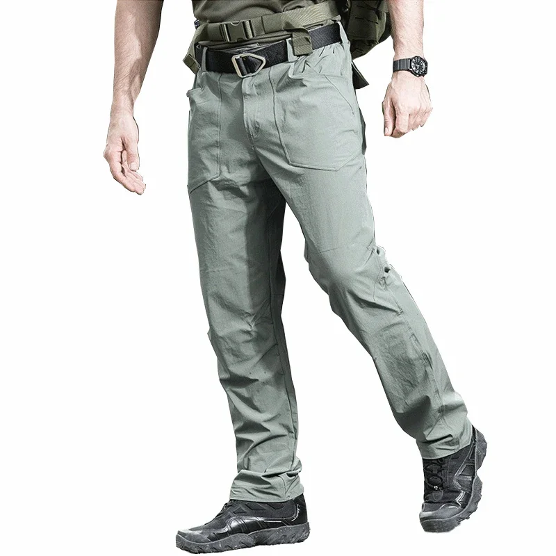 

Quick Dry Mens Military Tactical Pants Outdoor Summer Sunscreen Mountaineering Anti Tear Breathable Slim Stretch Cargo Trousers