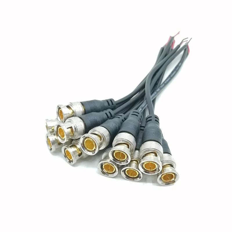10 قطعة BNC موصل الفيديو الأسلاك Q9 خط مراقبة محول الكاميرا مع سلك موصل الفيديو 75 أوم BNC موصل