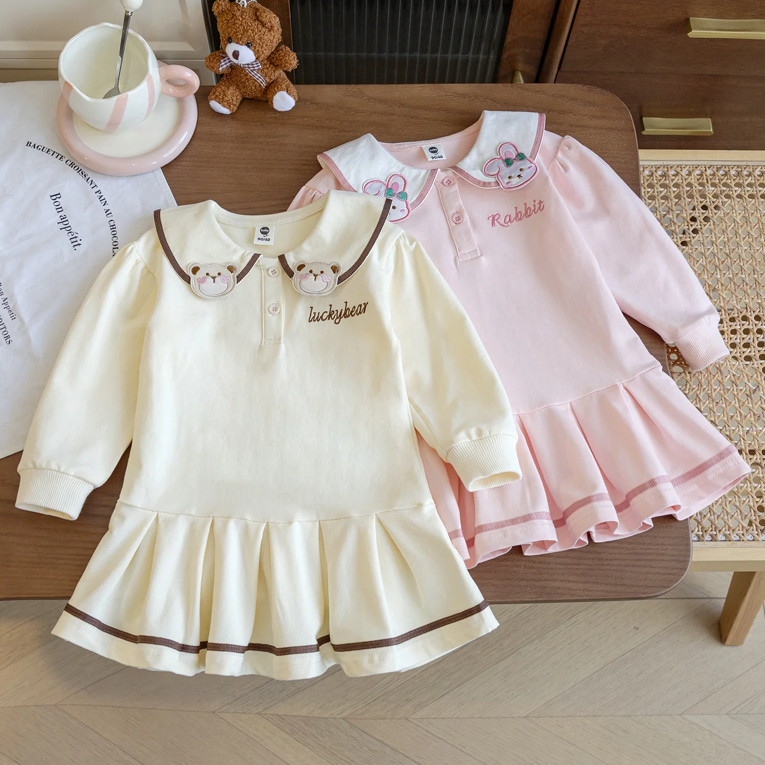 Girls Dresses Spring Autumn 2026 Children Princess Dress For Baby Girl Cute Clothes Kids Polo Shirts Dress School Outfits 5 6Y