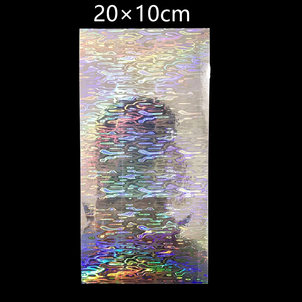 18pcs Fish Scale Lure Stickers 20*10cm Flasher Dodger Lure Reflective Holographic Fishing Lure Tape Silver Laser DIY Fish Skin