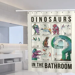 Dinosaurs Bathroom Toilet Shower Curtains for the Home Bath Curtain Folding Partition Accessories Bedrooms Houses Rooms Quarto