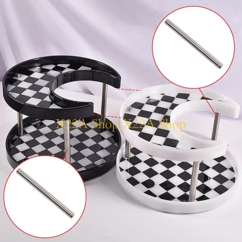Unique 2 Tier Jewelry Tray Resin Mold Epoxy Resin Moon/Round Mold for DIY Lipstick Storage Home Decors
