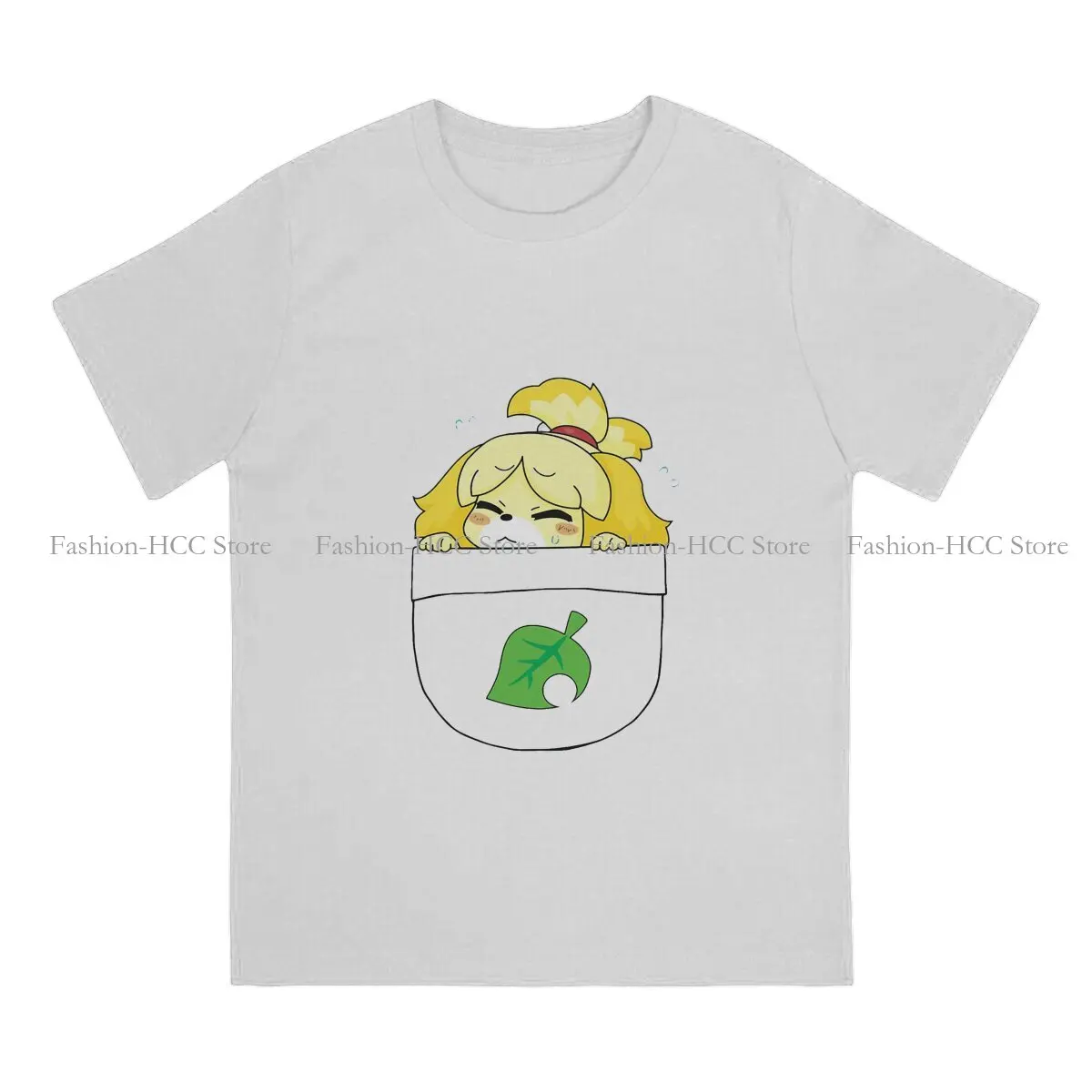 Isabelle  Leaf Essential O Neck TShirt Animal Crossing：Pocket Camp Basic Polyester T Shirt Men Clothes Individuality