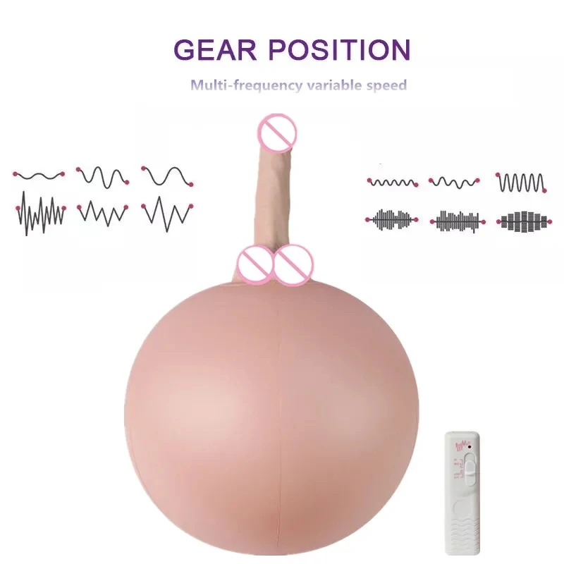 Inflate Yoga Ball for Women Masturbation Dildo Plug Vibrating Fake Penis Vibrator G Spot Sex Toys Vagina Stimulate Anal Plug