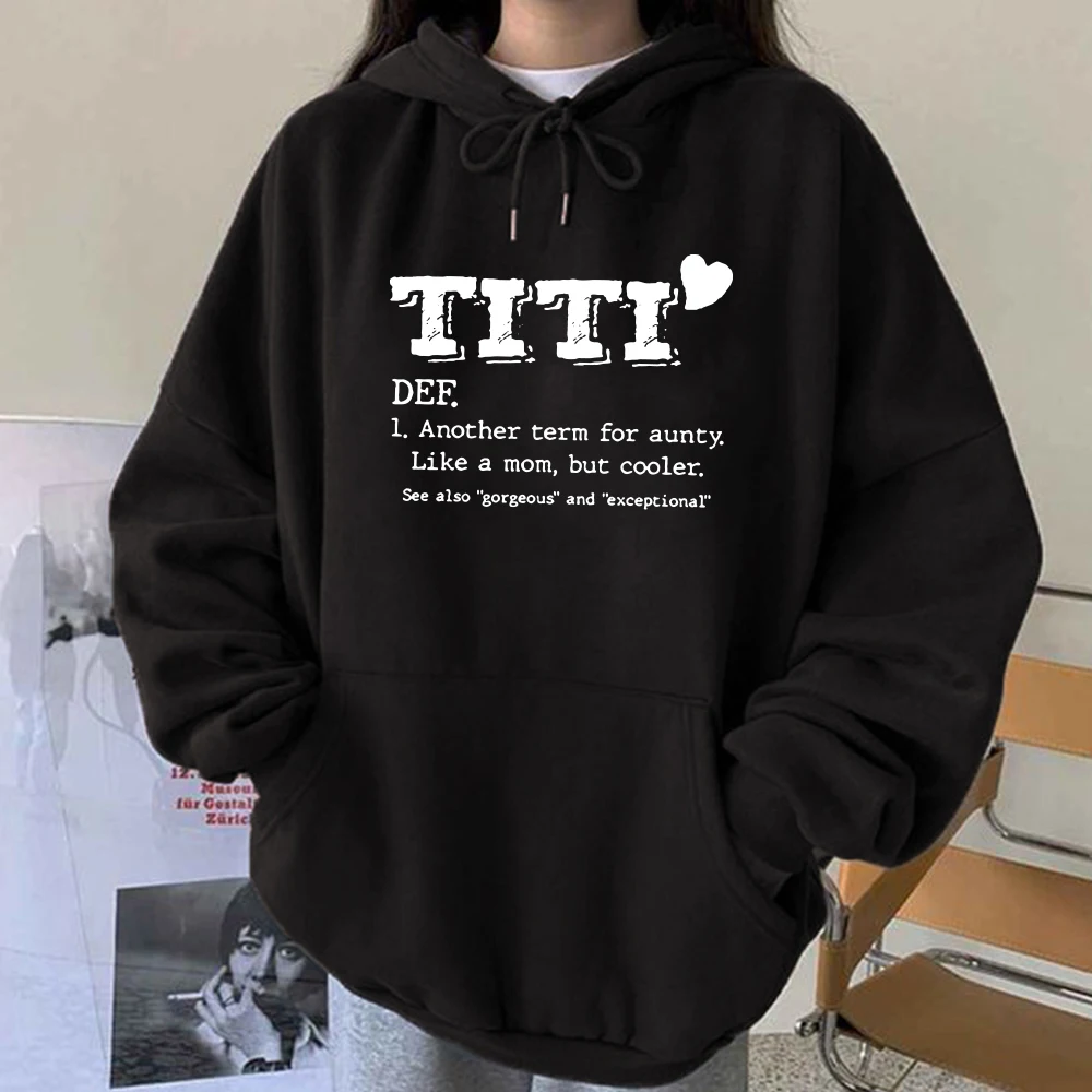 

Seeyoushy TITI DEF. Another Term for Aunty Letter Print Women Hoodies Harajuku Drop Shoulder Pullovers Hoodie Sweatshirts Tops