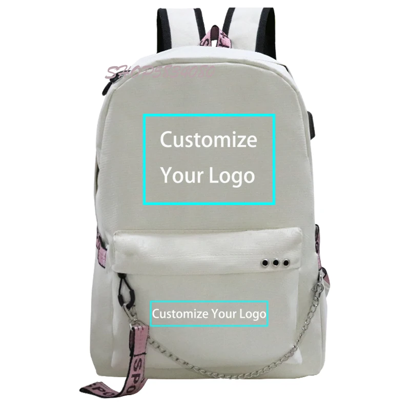 Customize Your Logo Image Backpack for Teenagers School Bags Laptop Bag USB Charging Travel Bag Sac A Dos Mochilas Para Hombre - view 4