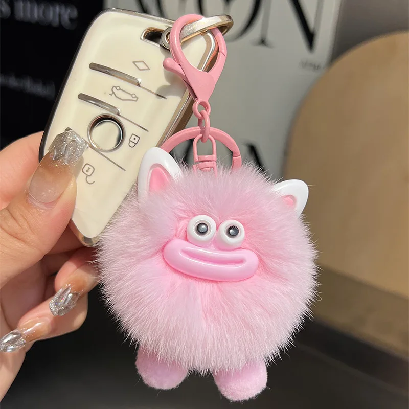 Playful Cartoon Kitty Doll Keychains Plush Cat Key Chain Cute Clown Keyring Pendant For Women Girls Schoolbag Car Trinket Gifts