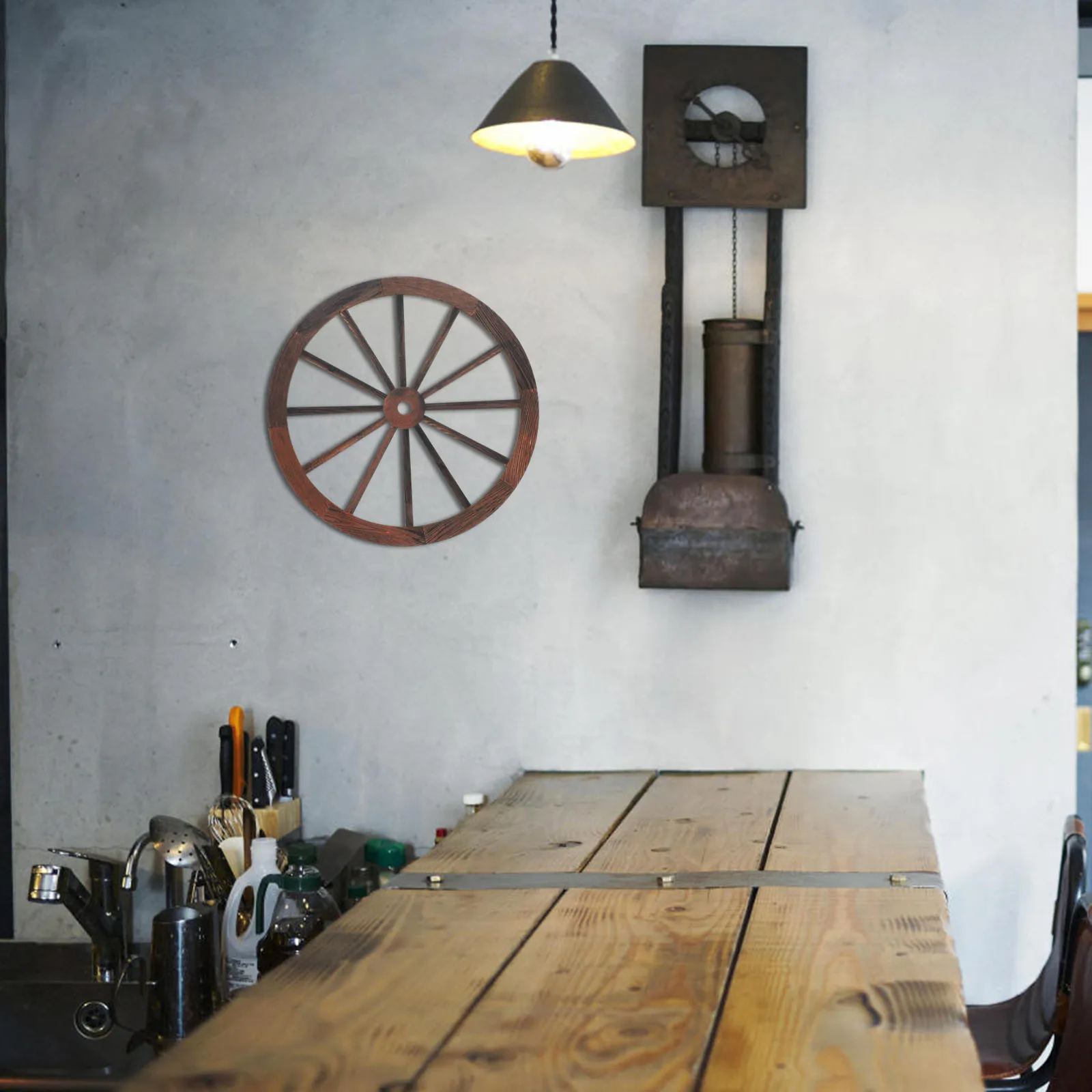 

Wooden Wall Decor 30cm 25cm 20cm Vintage Home Art Study Office Hanging nament Craft Wind Chime