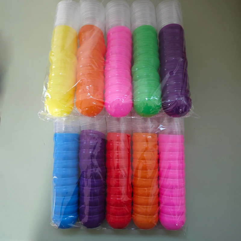 100Pcs/Lot 50mm Half Clear Half Solid Rainbow Colored Plastic Capsule Toy Gachapon Egg for Vending Empty Plastic Toys Ball