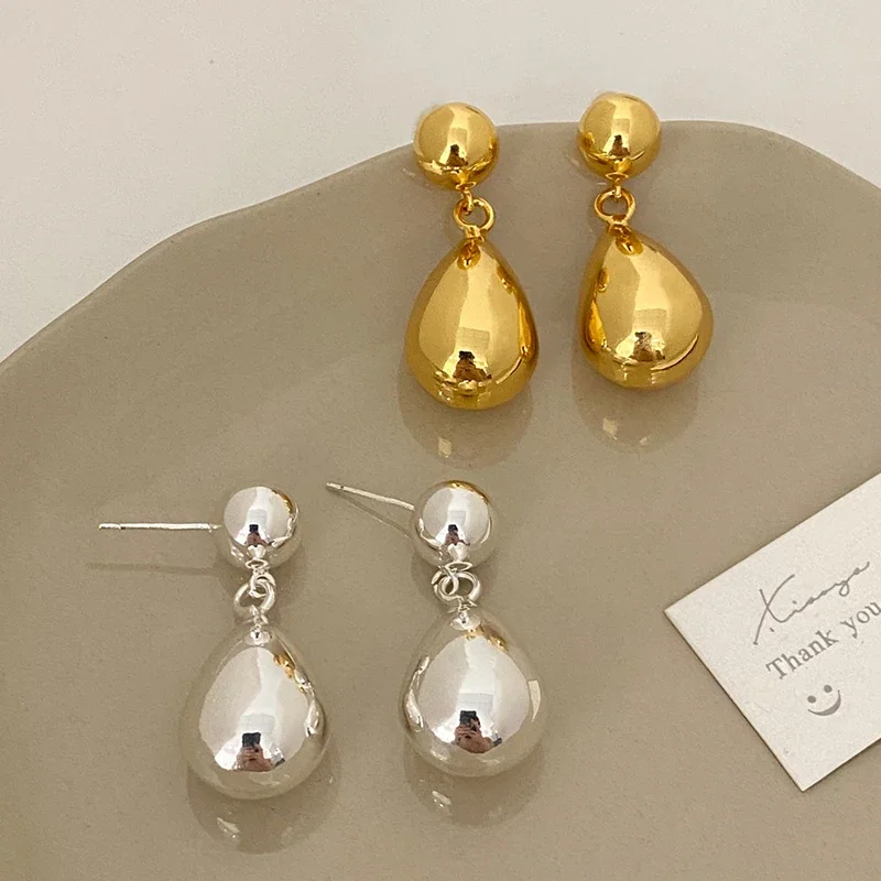 

PONYKISS 925 Sterling Silver Needle Water Drop Pendant Stud Earrings for Women Vintage Fashion Jewelry Minimalist Accessories