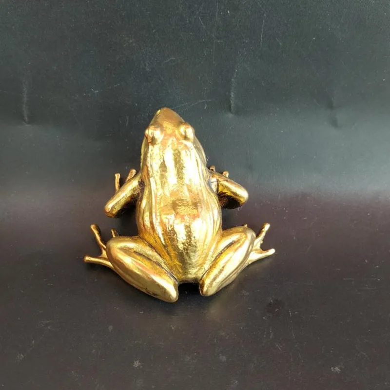 Gold Mini Frog Figurines Brass Home Decor Figurines Miniature Fairy Tale Garden Decoration Accessories Crafts