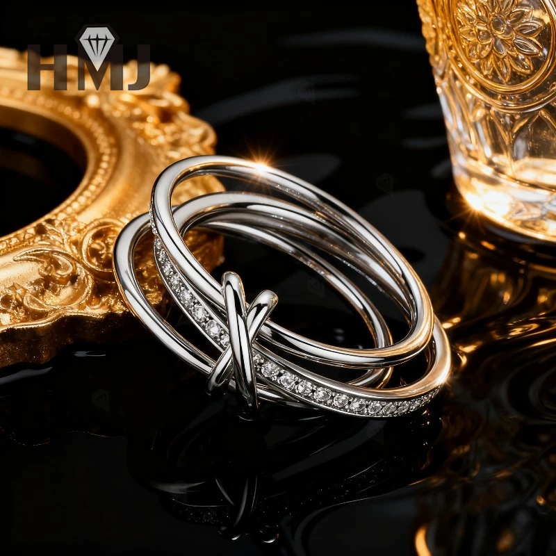 خاتم مويسانيتي مستدير القطع من الذهب الأبيض/الذهب الأصفر المتلألئ VVS1 تصميم مثالي هدية عيد الميلاد وعيد الفصح لها #2