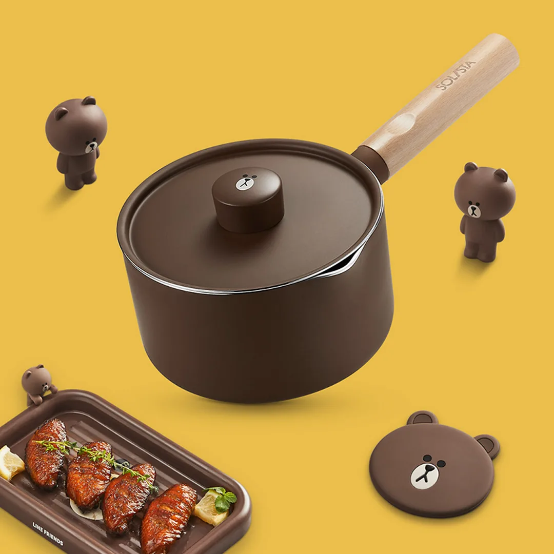 New Youpin Yoyoung LINE FRIENDS Mini Milk Pot Non-Stick Coating Multi Color for Frying and Stewing