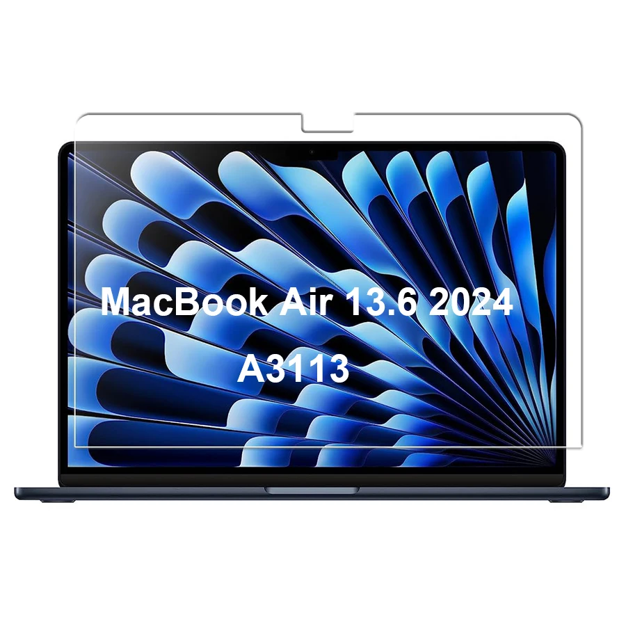 Folia ochronna ze szkła hartowanego na ekran MacBook Air 13.6 cala M4 A3240 2025, M3 2024 A3113, tablet, odporna na zarysowania, HD