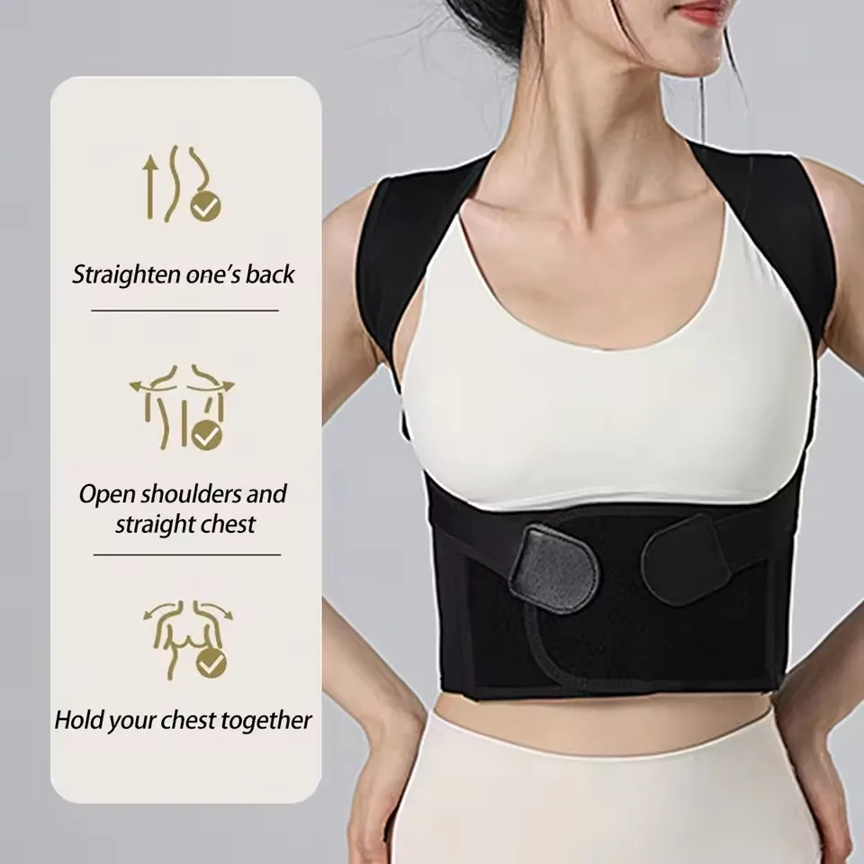 Back Brace Posture Corrector for Women and Men, Shoulder Straightener Adjustable Full Back Support Upper and Lower