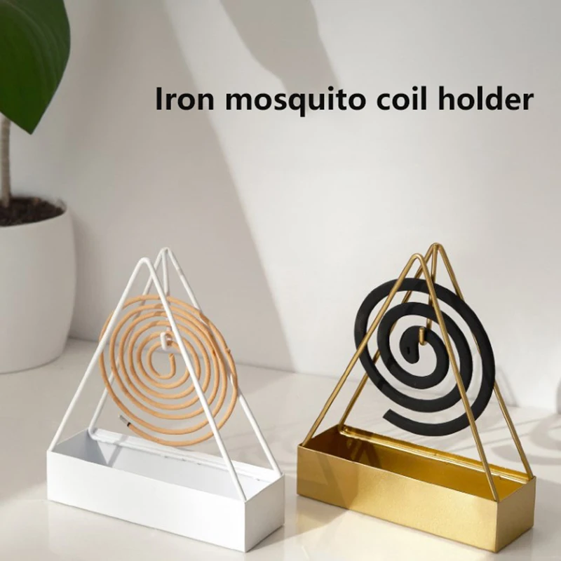 Luxury Gold Iron Mosquito Coil Holder Incense Holders Coil Incense Burner Frame Repellent Incense Rack For Household Bedroom