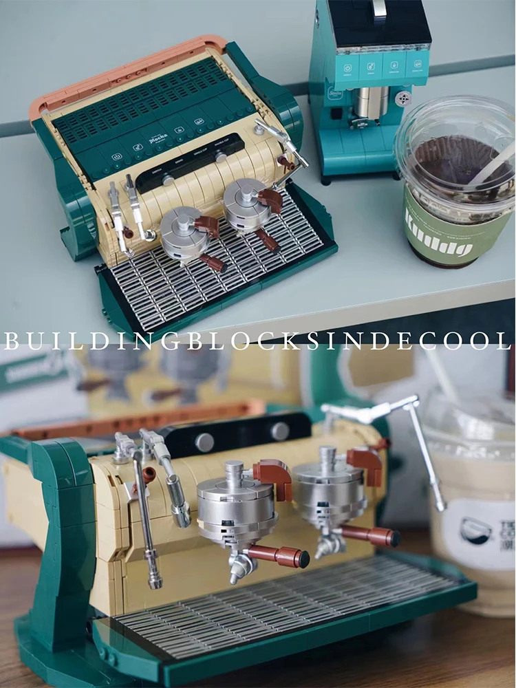 NEW DECOOL Creative Series Vintage Coffee Machine Building Blocks Grinder Model Desktop Ornament Bricks Toys For Children Gifts