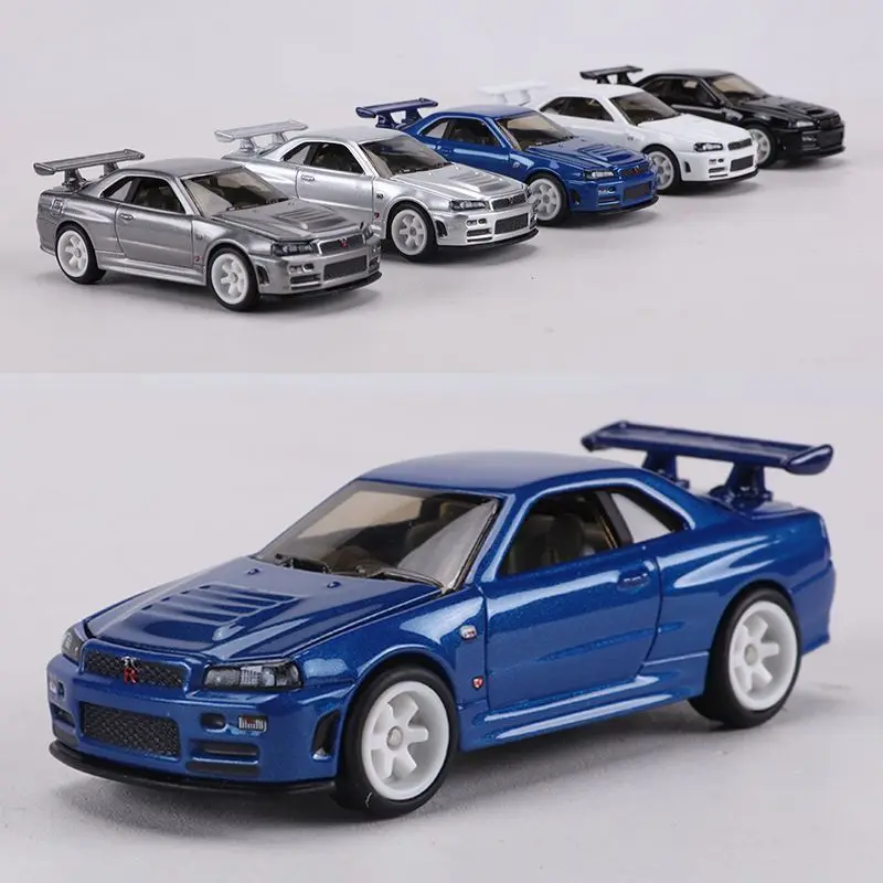 new-arrival-1-64-special-price-die-cast-metal-japanese-gtr-r34-car-model-hood-opens-toys-for-children-display-and