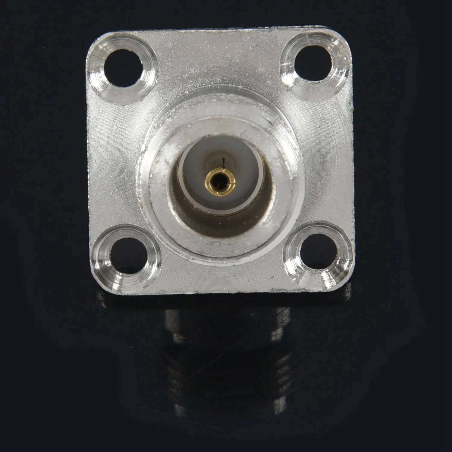 N type female jack RF coax connector 4-hole panel mount with solder cup,silver image 5