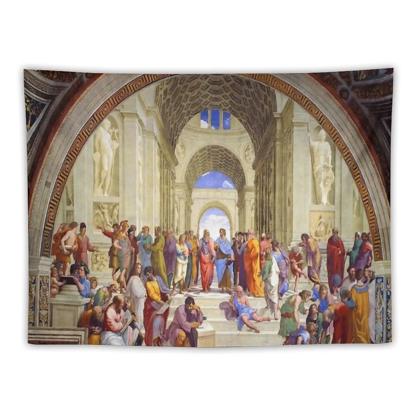 Raphael The School of Athens, from the Stanza della Segnatura Tapestry Luxury Living Room Decoration Room Decorations Tapestry