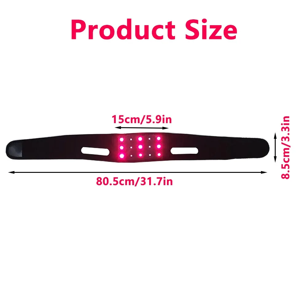 Jecaliz Red Light&Infrared Therapy Home Use Body Belt Wearable Laser Lipo Belt Fatigue Relief Wrap for Chin Neck Waist Wrist