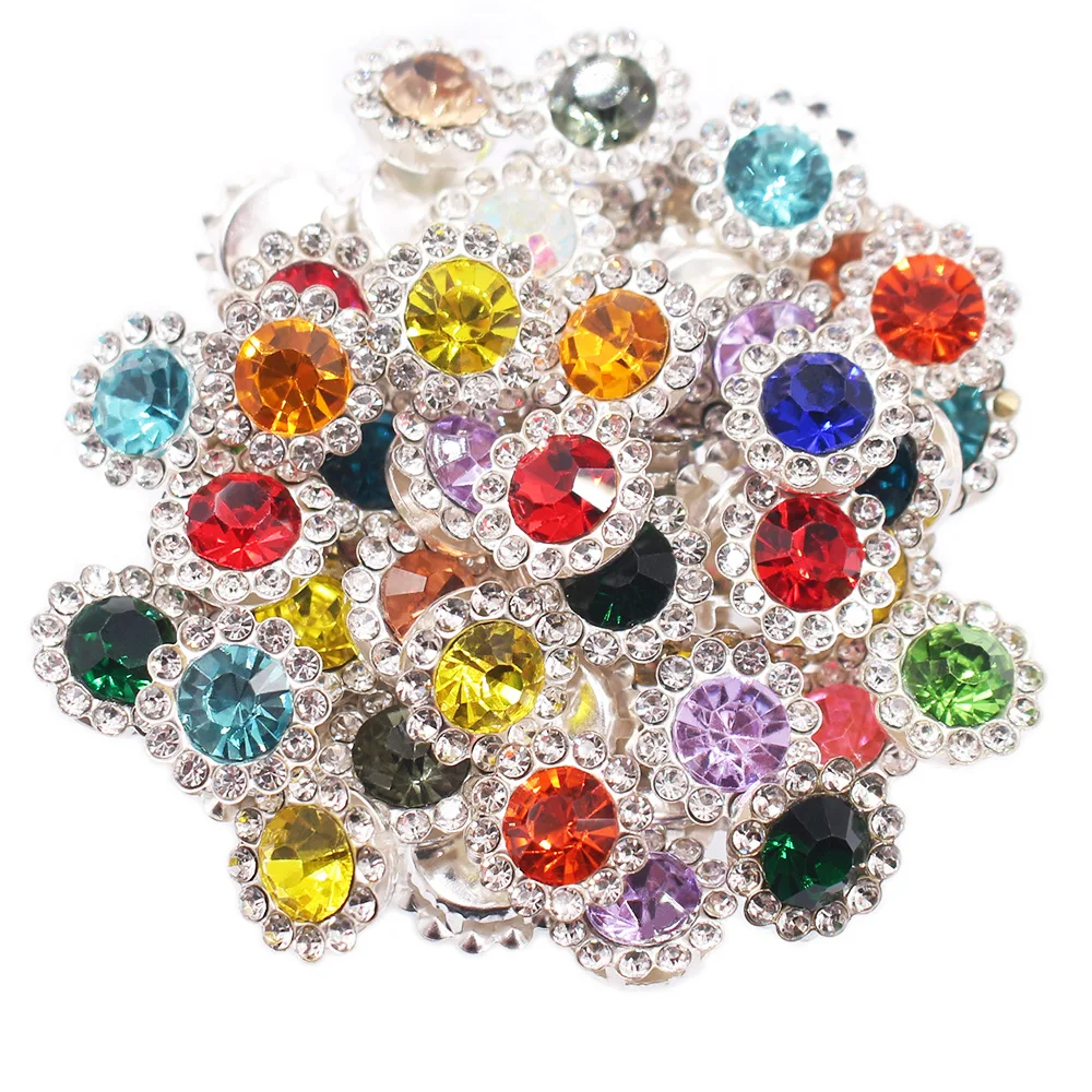 30pcs-100pcs Mix Color Crystals Strass Silver Lace Claw Stones Sewing Rhinestones for Clothes Fabric Crafts Garment Gems Beads