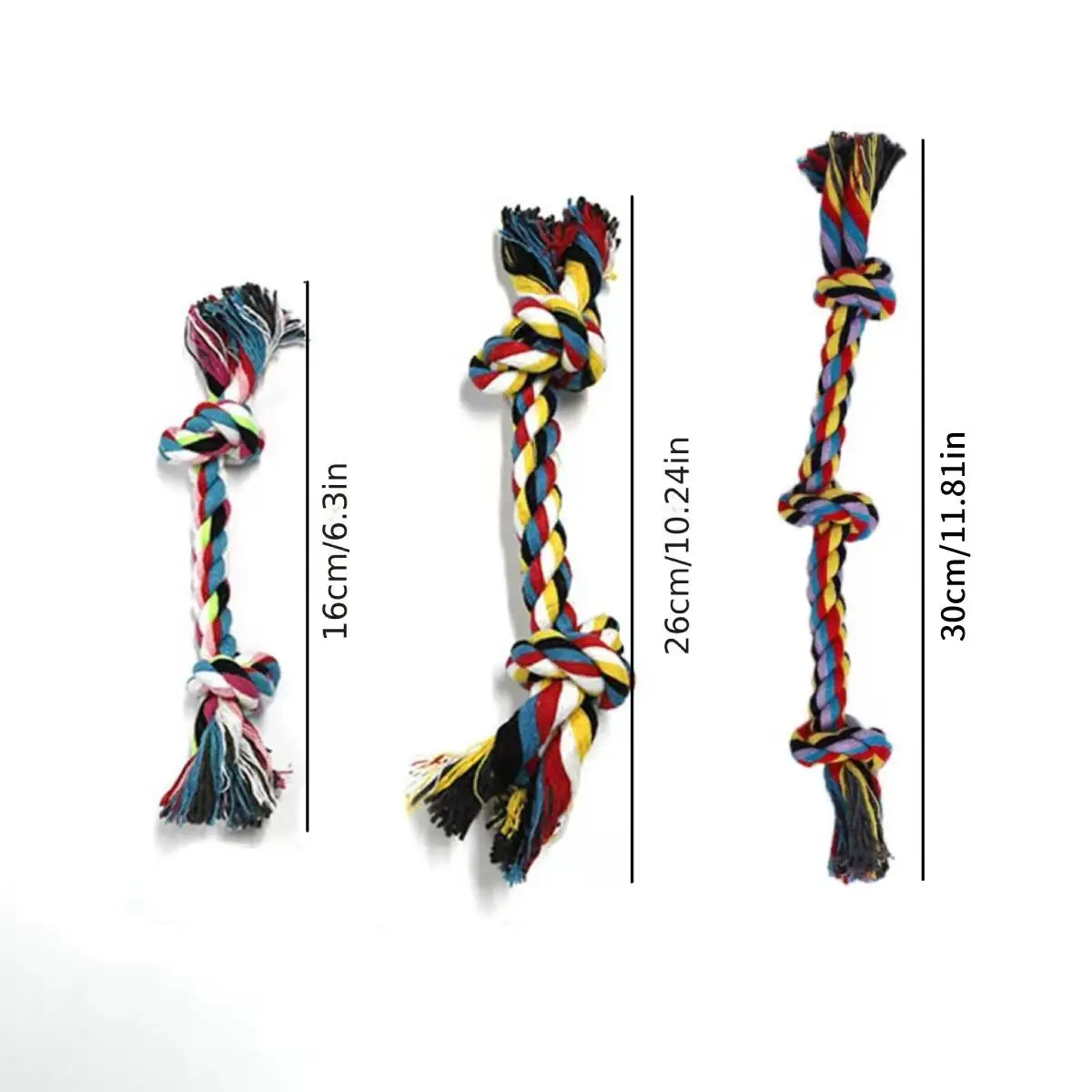 Dog Toys Knot Rope Chew for Small Medium Large Dogs Durable Braided Pets Interactive Funny Teeth Cleaning Supplies 1pc