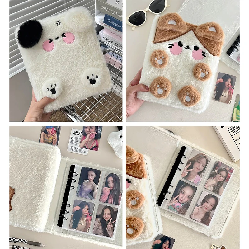 Classeur de cartes photo Kawaii Fluffy Cat Kpop, livre de renforcement, idole, porte-carte photo, album de cartes photo, nouvelle collection