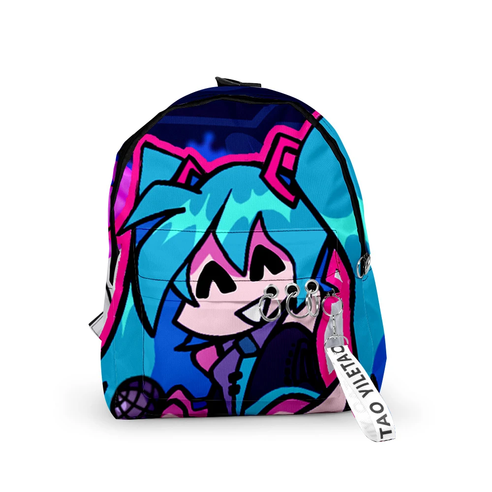 Classic Friday Night Funkin Backpacks Boys/Girls pupil School Bags 3D Print Keychains Oxford Waterproof Funny Small Backpacks