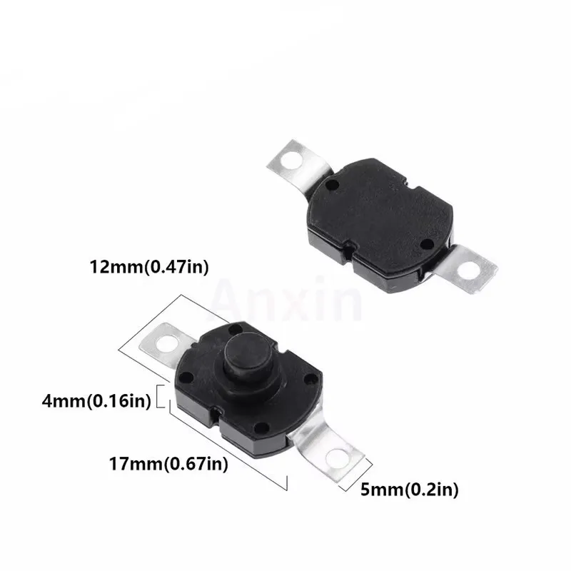 10/20 pièces interrupteur de lampe de Table lampe de poche bouton interrupteur ovale ON-OFF YT-17 bouton poussoir 1712KD 30V 1A 17*12*9.5mm