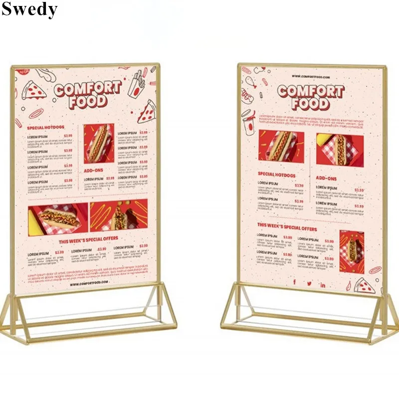 5 Pieces 13x18cm Double Sided Clear Table Top Acrylic Sign Holder Display Stand Desktop Poster Paper Flyer Document Ad Frames
