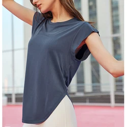 Pump Cover Gym Shirts Women Sleeveless Yoga Clothing Sport Top Loose Fitness Running T Shirt Soft Modal Quick Dry Comfort Blouse