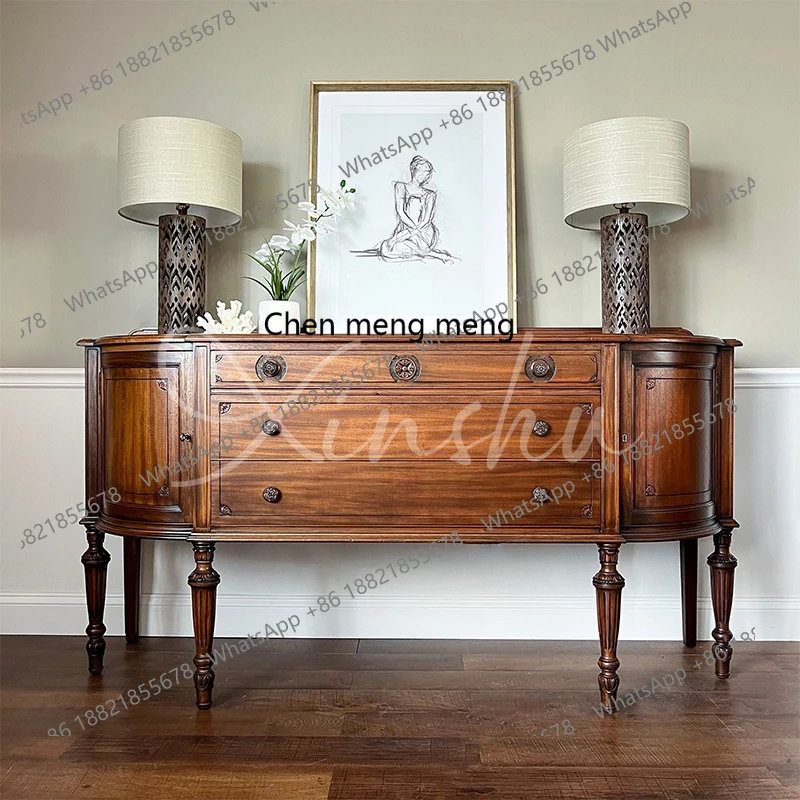 

French antique side cabinet, locker, solid wood entrance porch table, rack, partition cabinet