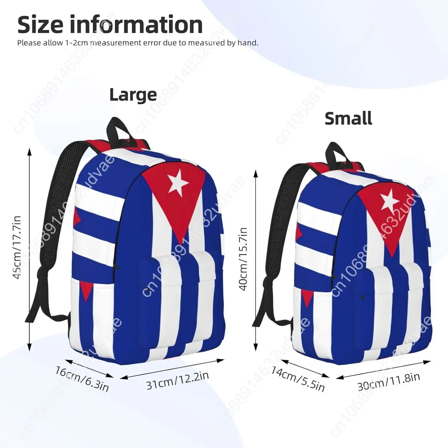 Cuban Flag Print Casual Canvas Backpack for Everyday Use Canvas Rucksack Work Hiking Laptop Backpack