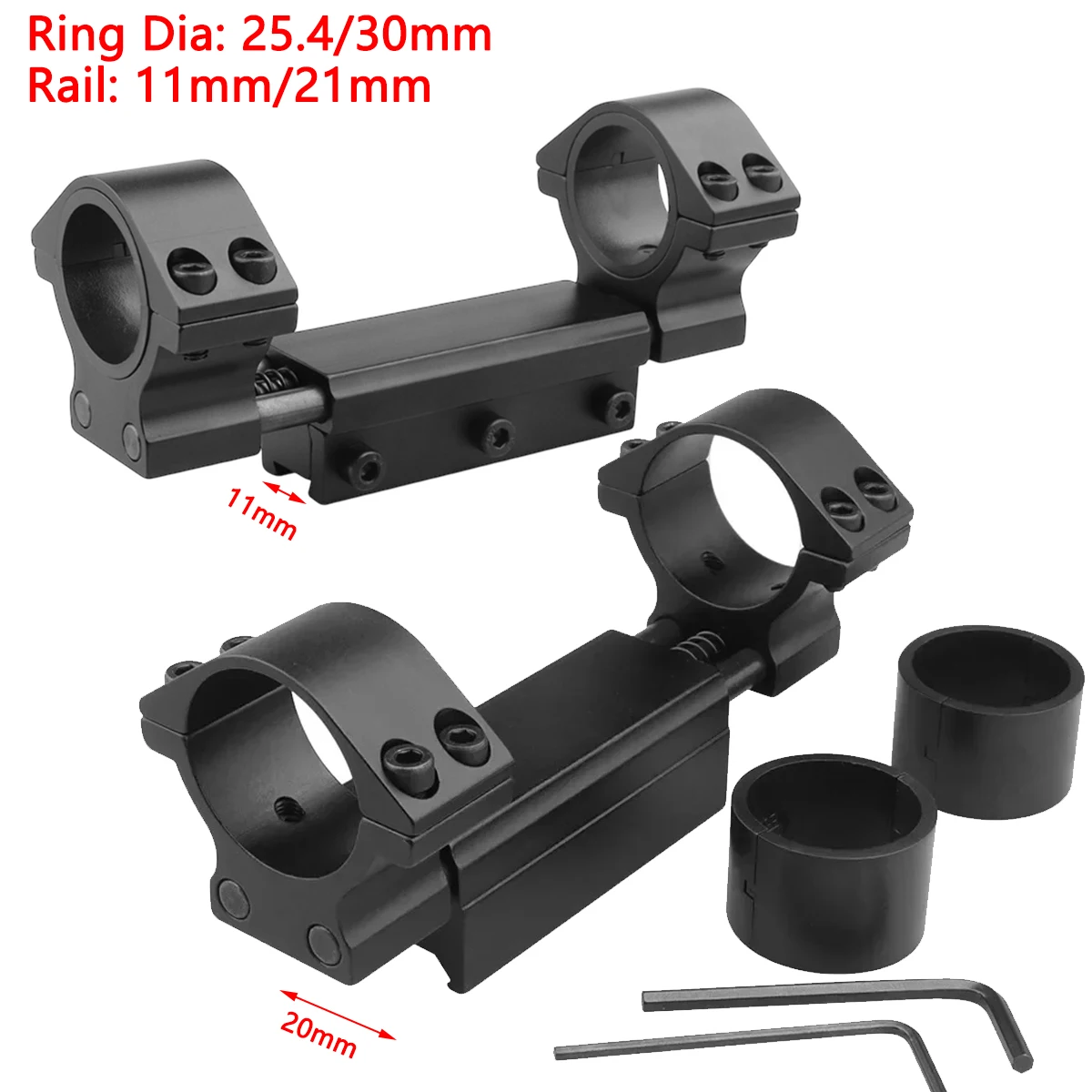 

Universal 25.4/30mm 11/20mm Rail Scope Mount One-Piece Dual Ring High Low Profile Toy Gun Optics Sight Riflescope Mount Adapter