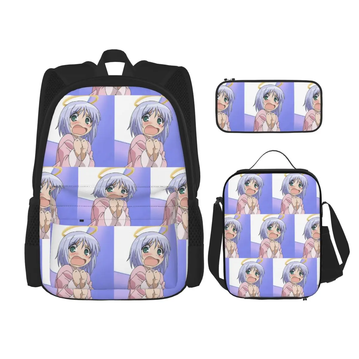 

Bludgeoning Angel Dokuro Chan Backpacks Kids Bookbag School Bags Rucksack Lunch Bag Pen Bag Three-Piece Set