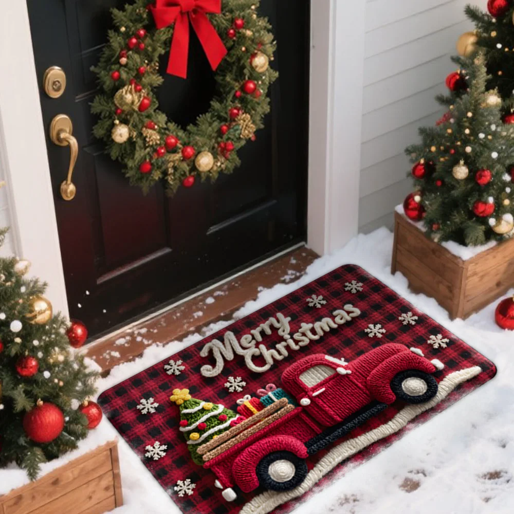 Cartoon Entrance Mat High Quality Christmas Welcome Mat Christmas Floor Mat Bright Colors For Indoor Children'S Room Bathroom