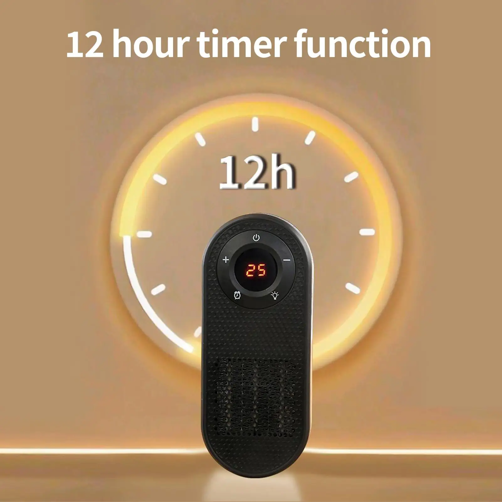 Wall Mounted Space Heater Overheat Protection Quiet Desk Warmer 180 Degree Rotatable Household Bathroom Heater for Winter Indoor