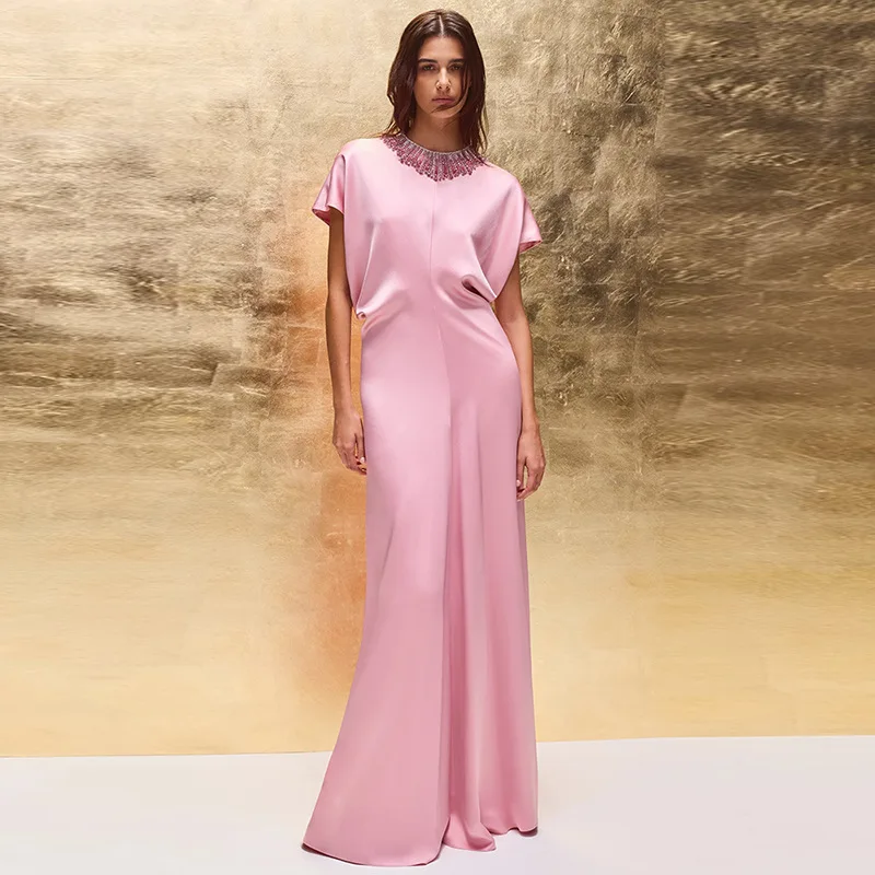 

Evening Dress 2026 New Series Heavy Industry Beads Diamond-Embedded Batwing Sleeve Long Dress