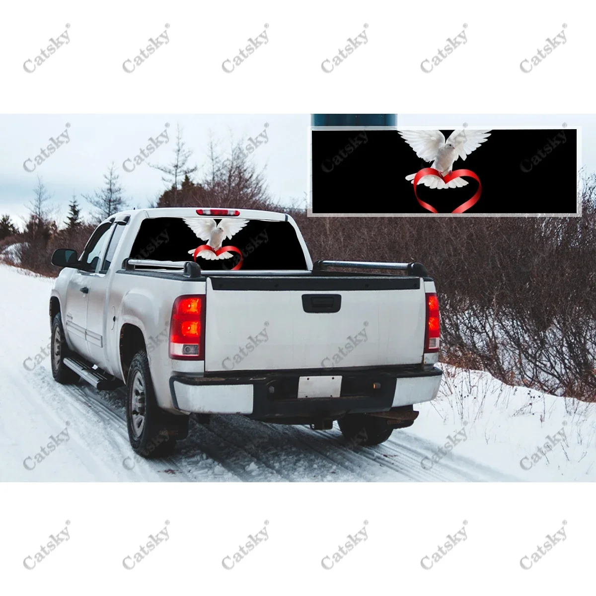 ملصقات سيارة على شكل حيوان الحمام، لوحة تعديل الذيل الخلفي للشاحنة مناسبة لملصقات ملحقات تعبئة آلام الشاحنة