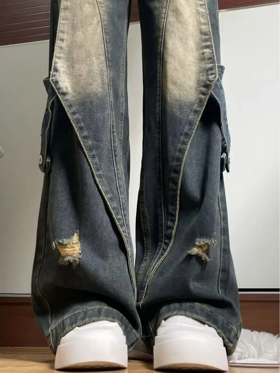 جينز أمريكي عتيق الطراز بخصر مرتفع للنساء، فضفاض ونحيف، بساق مستقيمة صغيرة وواسعة، مناسب للارتداء اليومي في جميع المواسم